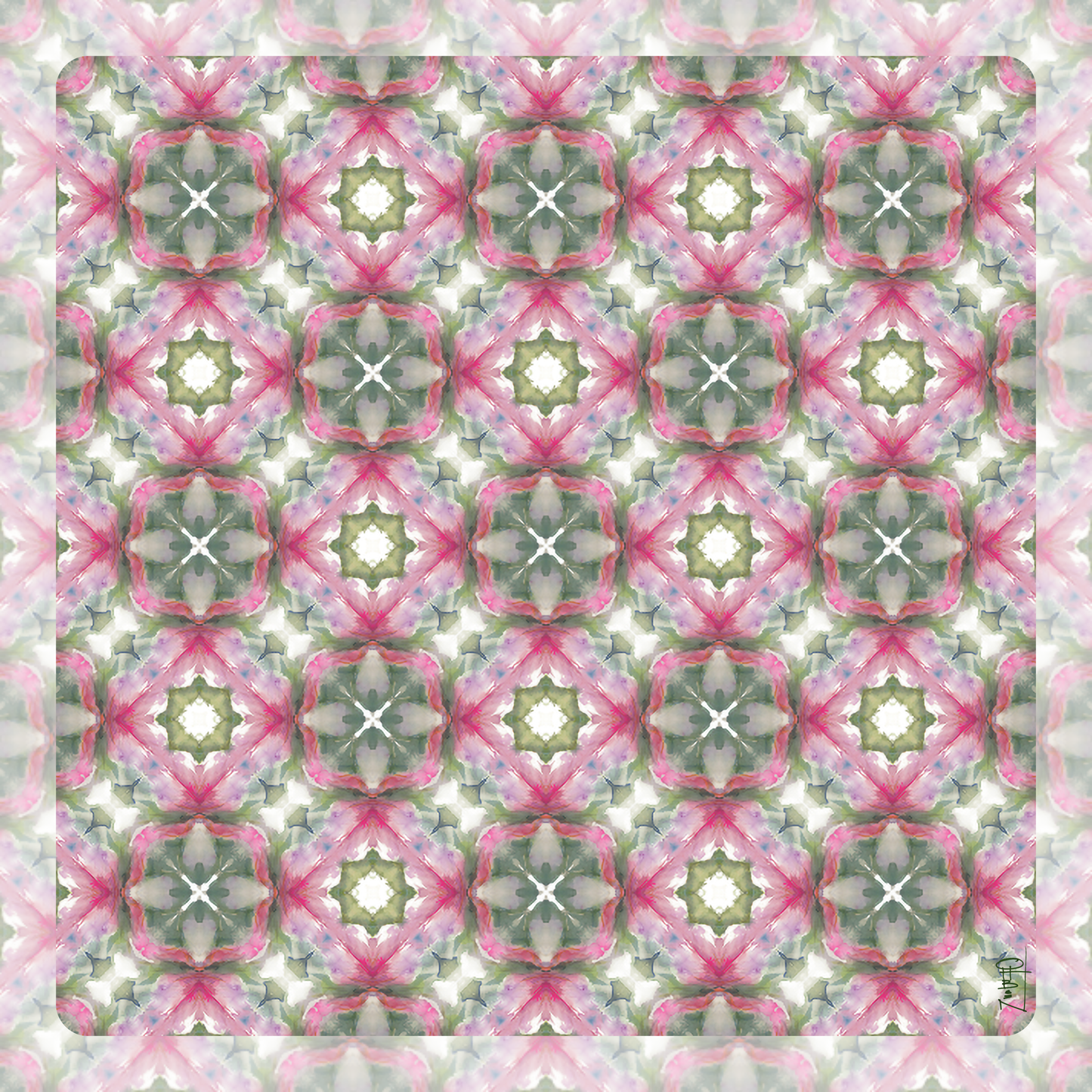 Leatherette Pink and Green Pattern no. 28