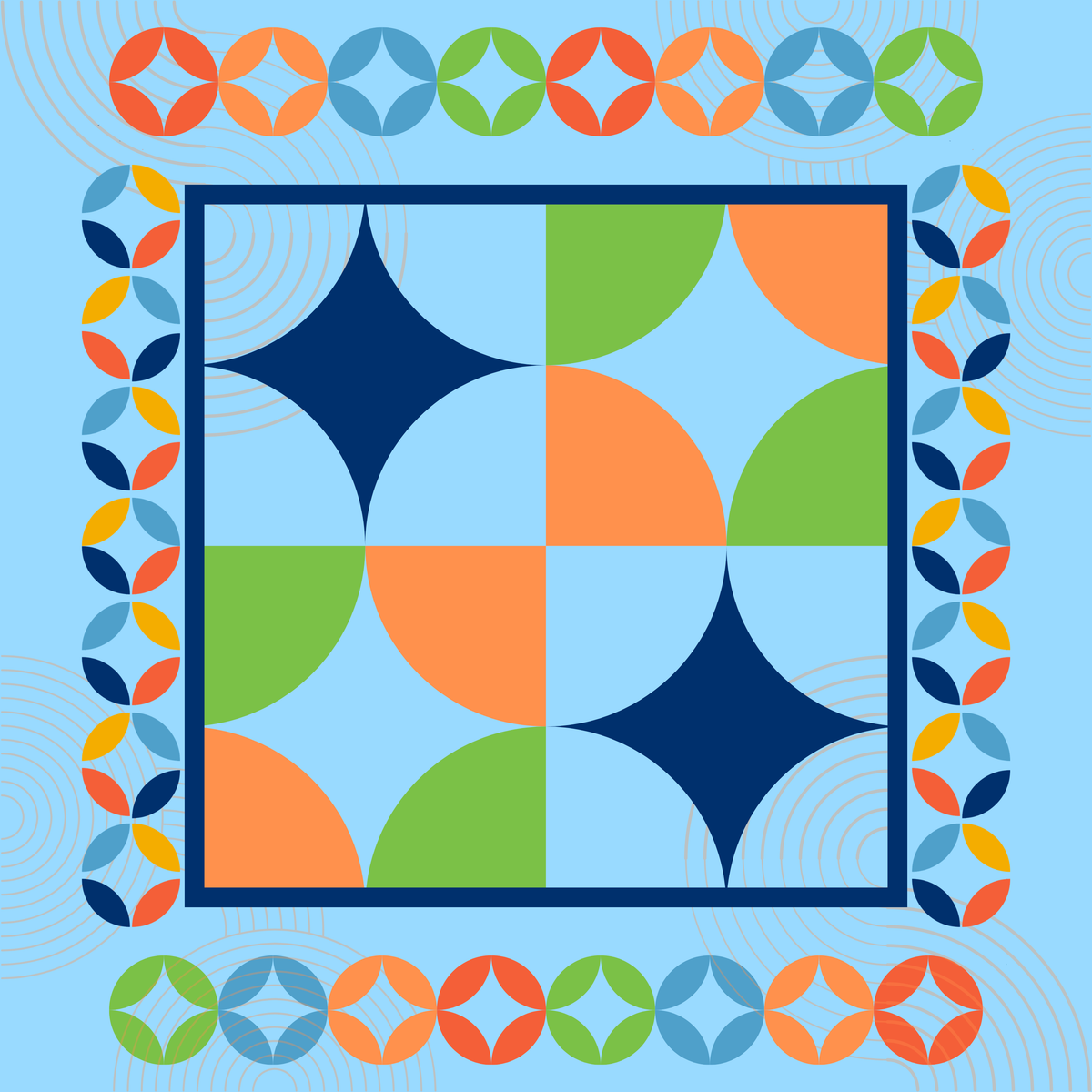 Mid Century Pop Neoprene Mahjong Mat