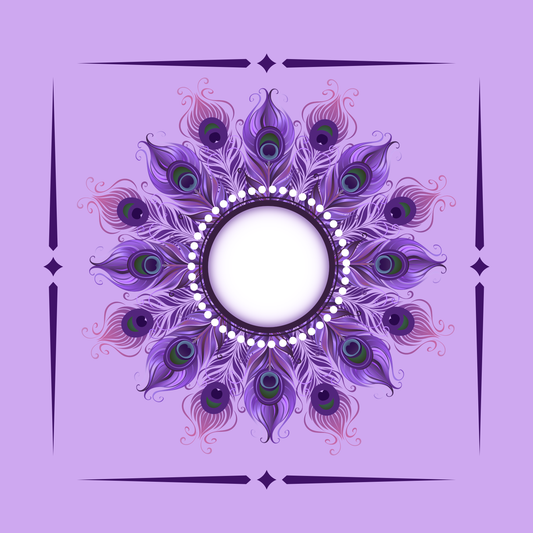 Purple Peacock Circle Mahjong Mat