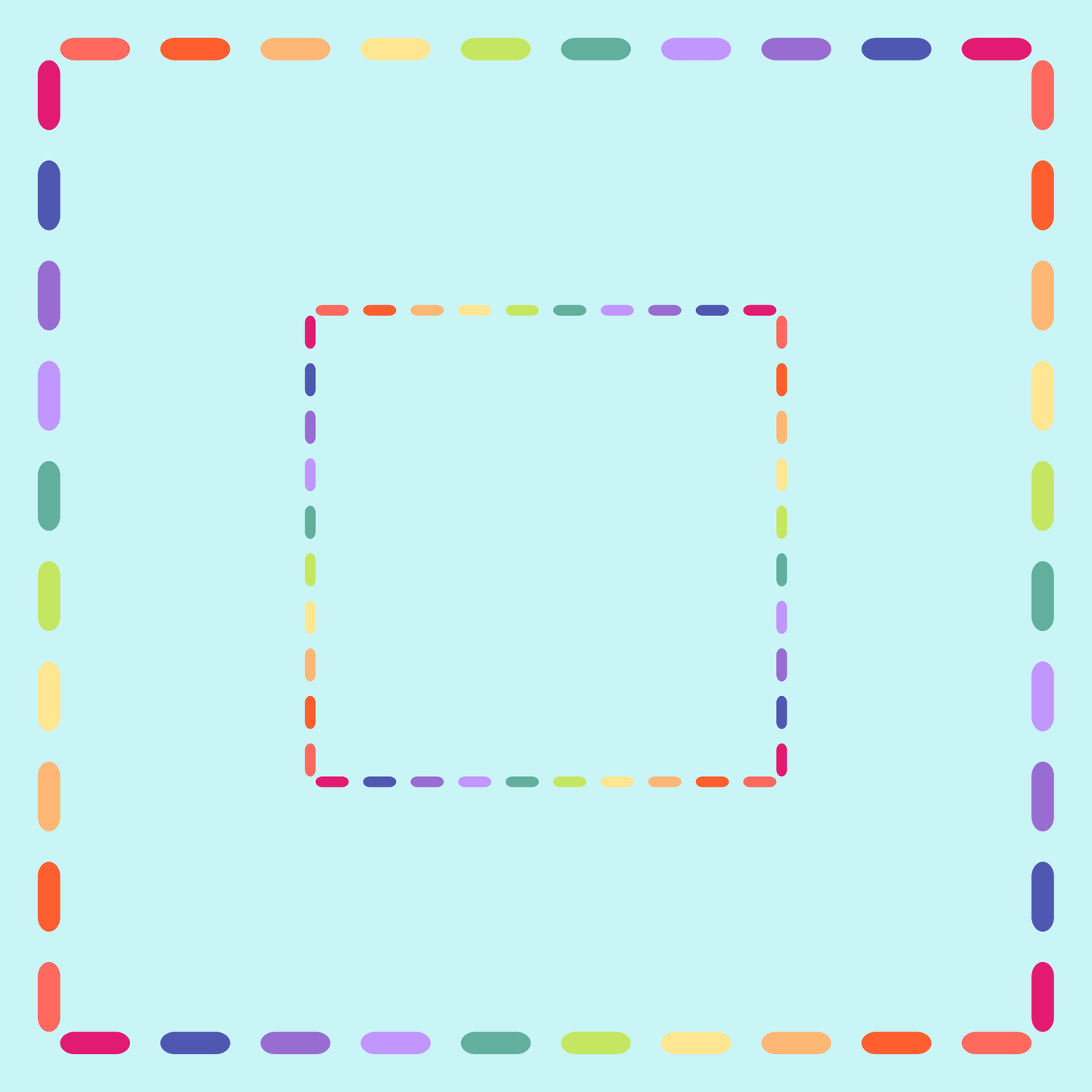 Rainbow Border Neoprene Mahjong Mat