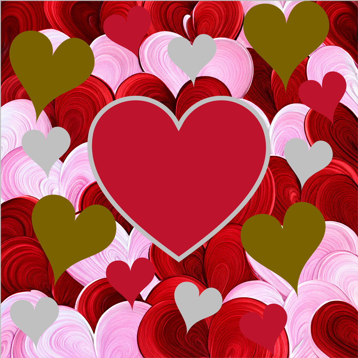 Red Hearts Mahjong Mat
