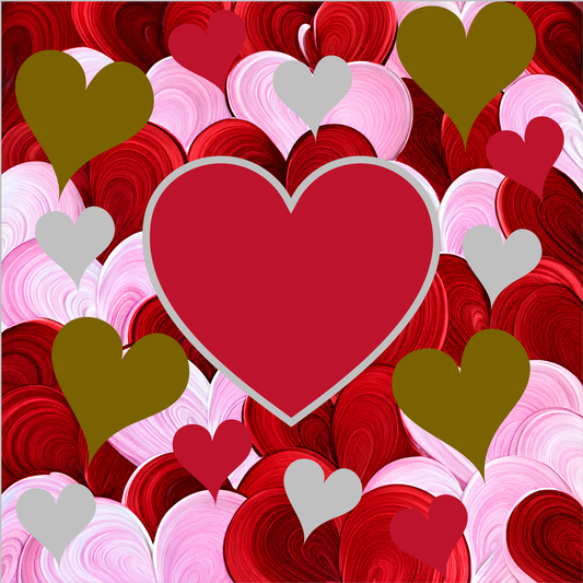 Red Hearts Mahjong Mat