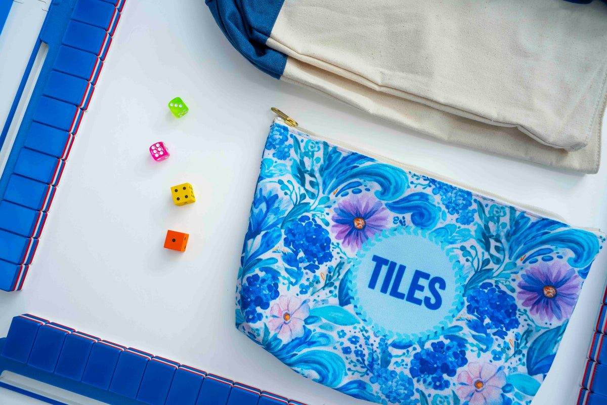 Travel Mahjong Tiles - Red White and Blue