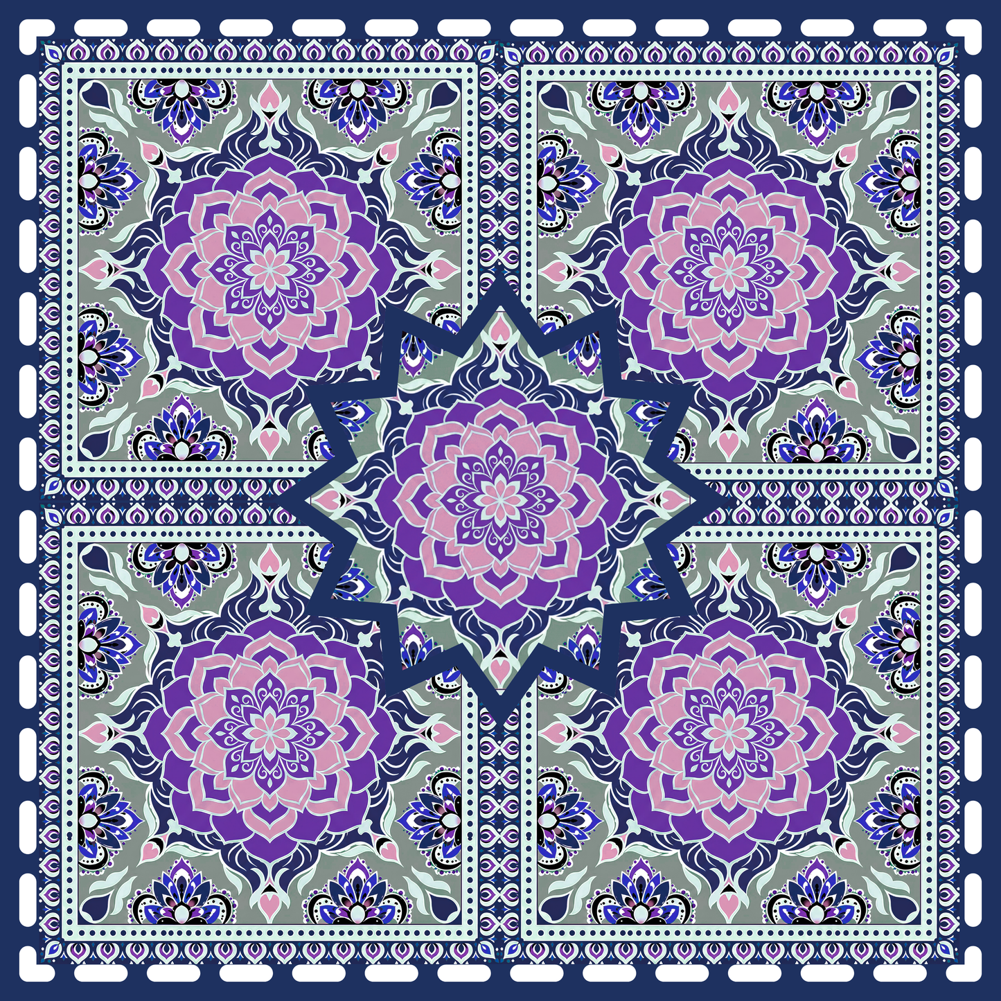 Sage Mosaic Neoprene Mahjong Mat