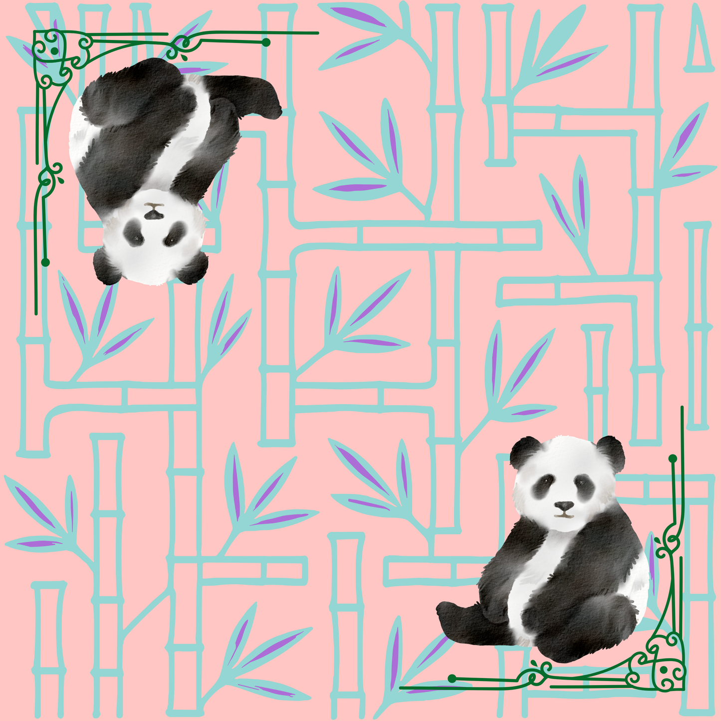 Talulah Panda Neoprene Mahjong Mat
