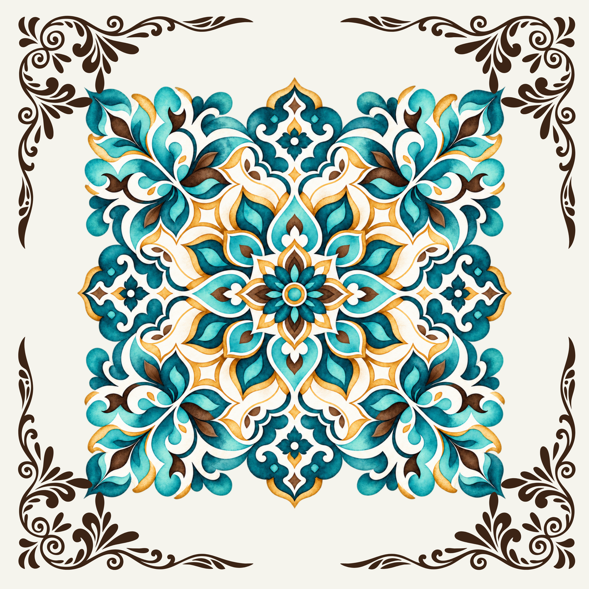 Teal Tapestry Neoprene Mahjong Mat
