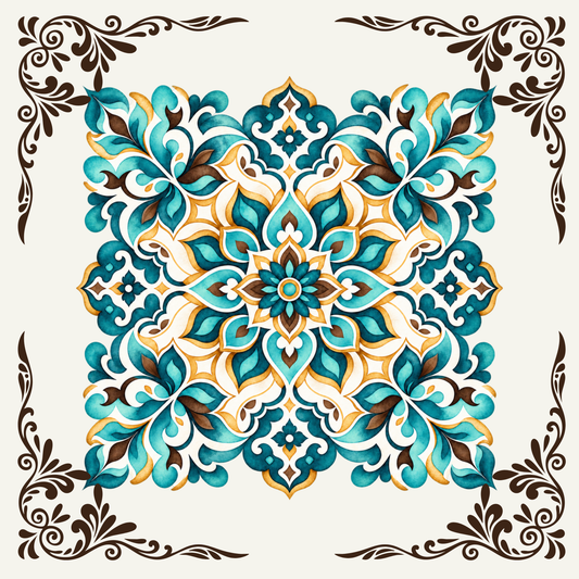 Teal Tapestry Neoprene Mahjong Mat