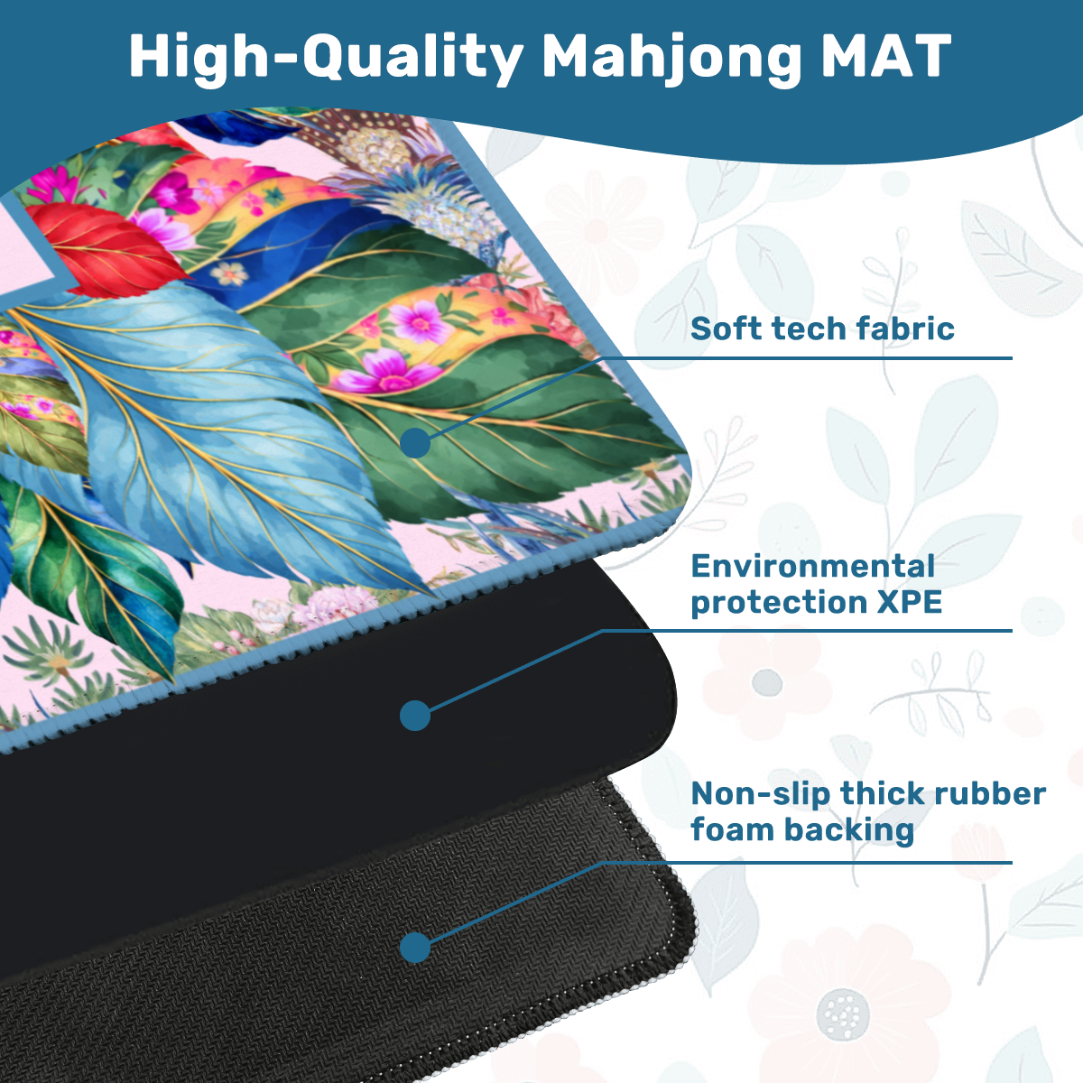 Tobacco Leaves Mahjong Mat: Mahj Game Tabletop (31.5-inch)