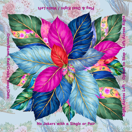 Tobacco Leaves Blue with Directions Neoprene Mahjong Mat