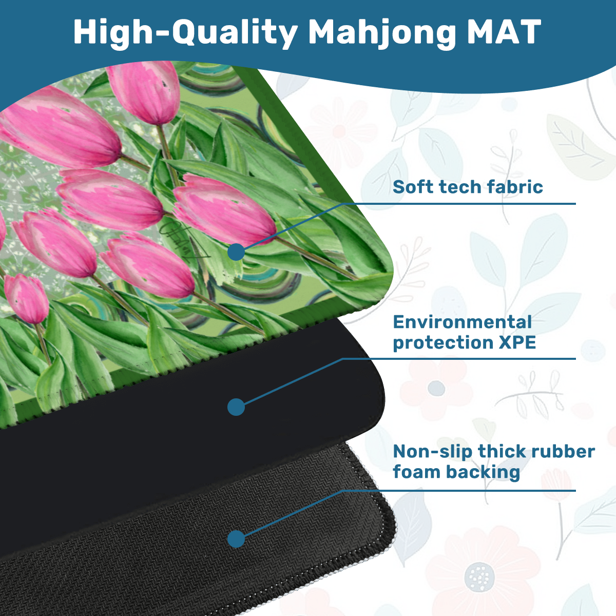 Tulips Bouquet Artist Collab 33 inch Mahjong Mat
