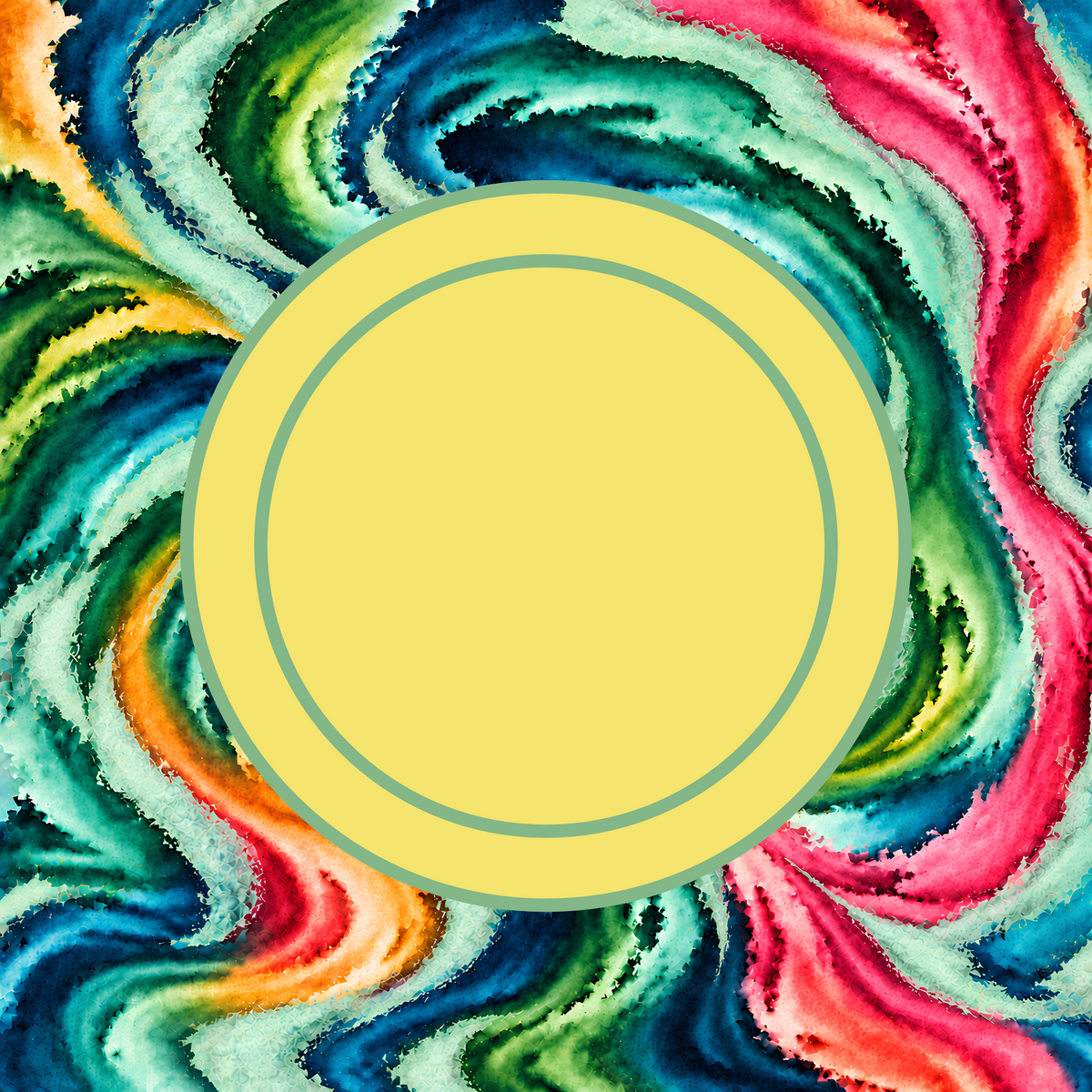 Vibrant Vortex with Simple Middle Mahjong Mat