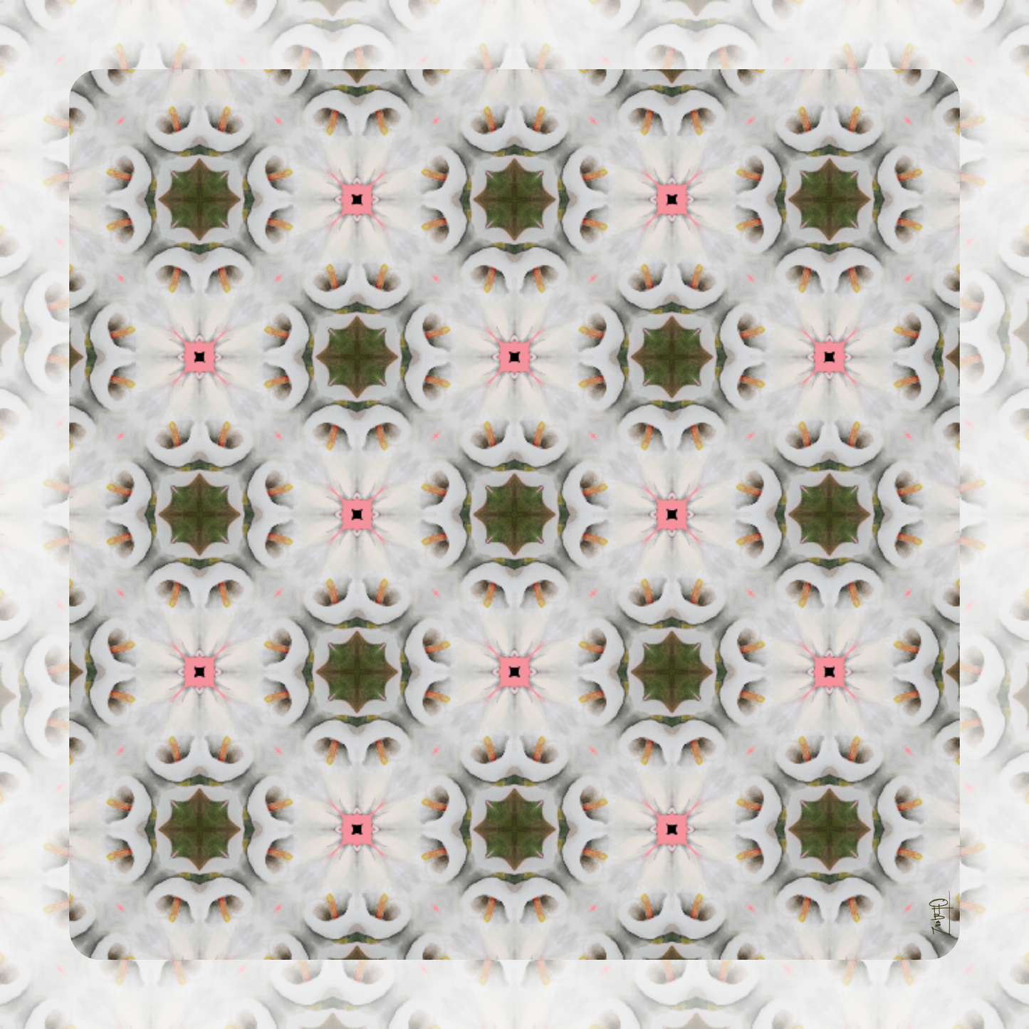 White Pattern no. 10 Artist Collab Leatherette Mahjong Mat