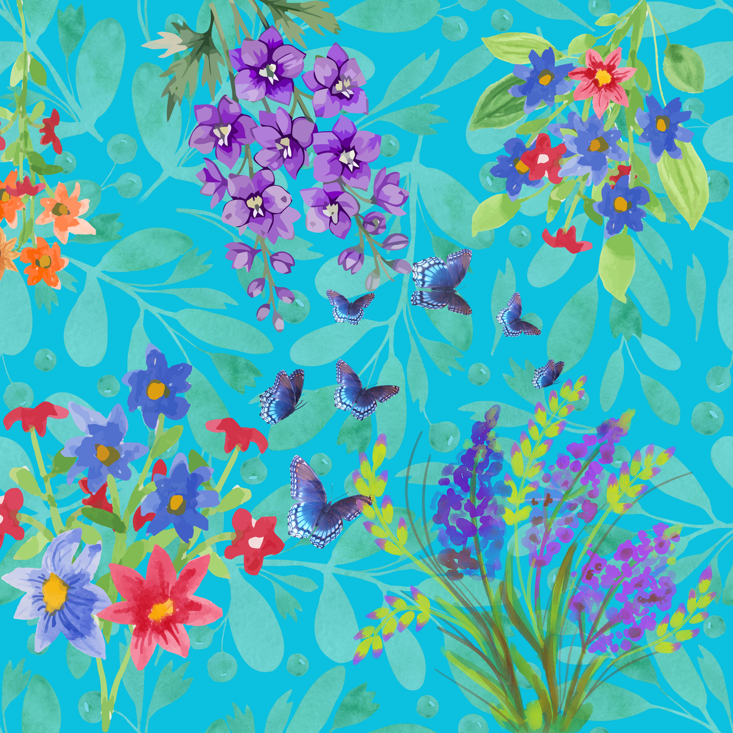 Wildflower Garden Neoprene Mahjong Mat