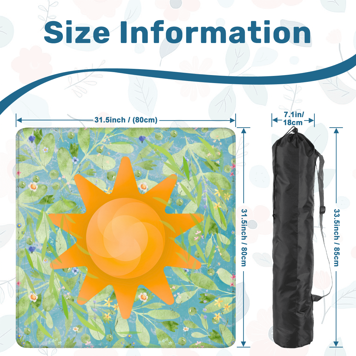 Wildflowers Sunshine Mahjong Mat: Mahj Game Tabletop (31.5-inch)