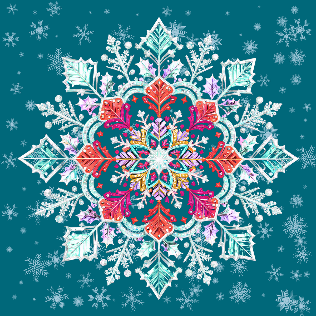 Winter Jewel Neoprene Mahjong Mat
