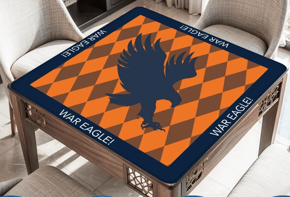 Auburn Eagle Mahjong Mat: Mahj Game Tabletop