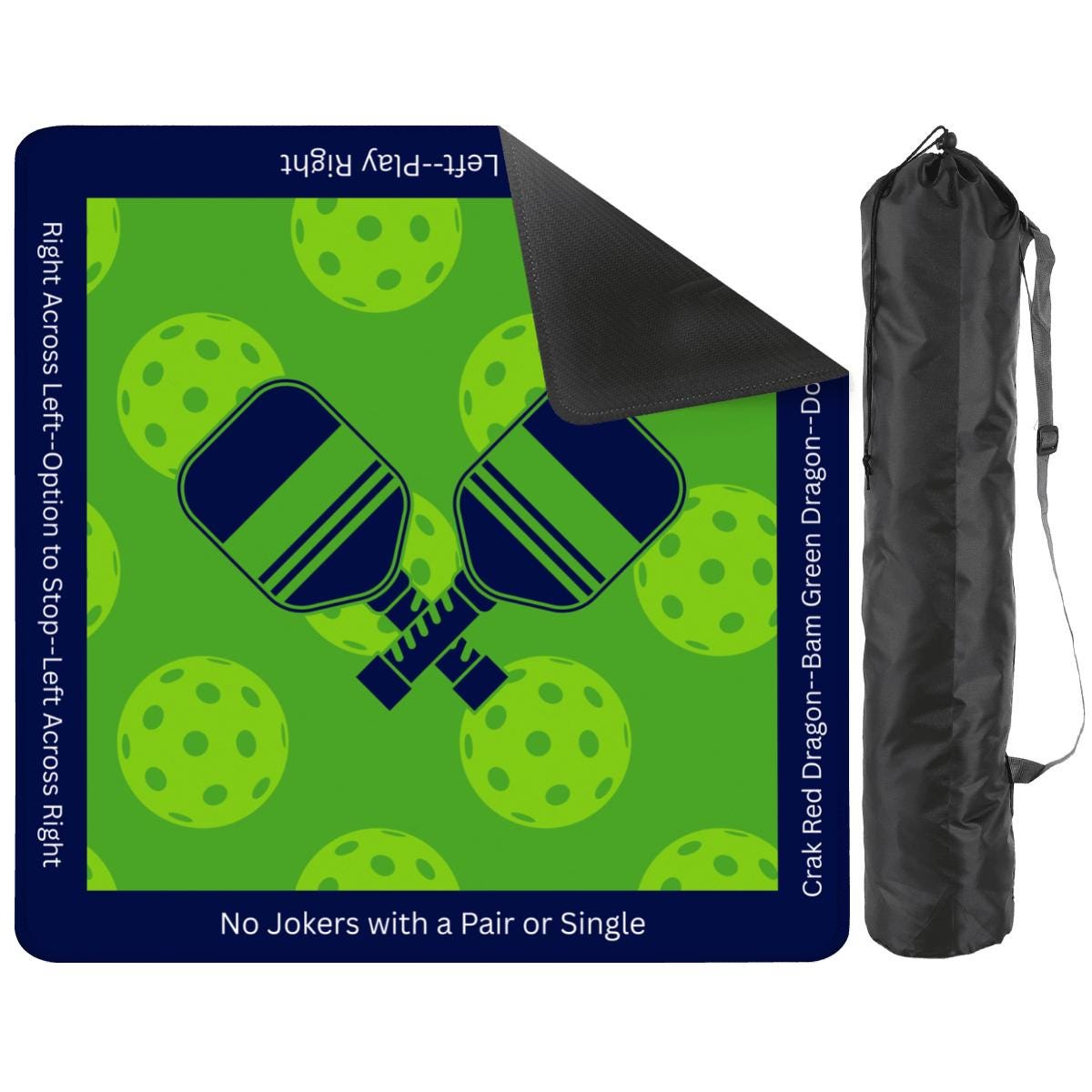 Pickleball with Directions Mahjong Mat: Mahj Game Tabletop (31.5-inch)