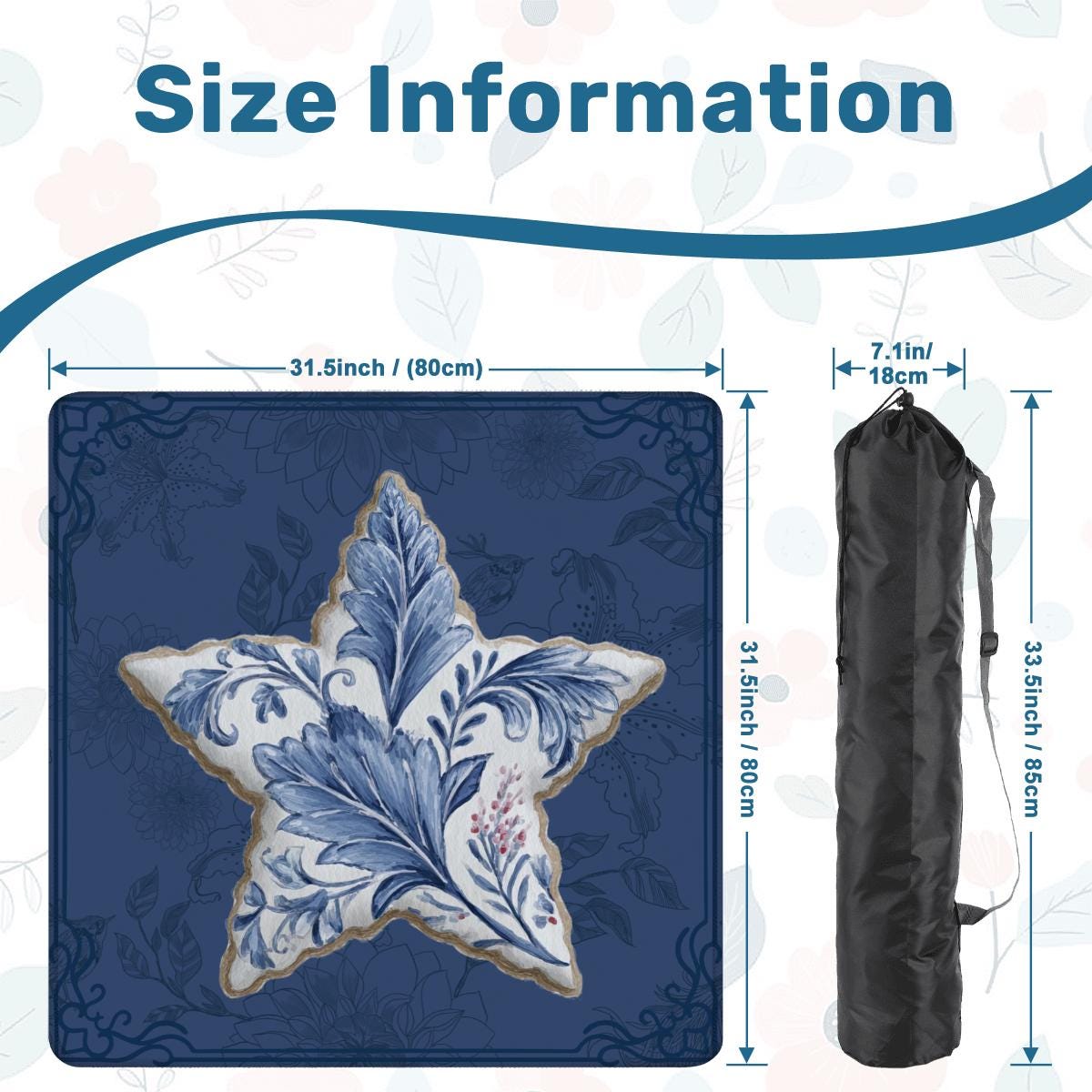 Chinoiserie Star Mahjong Mat: Mahj Game Tabletop (31.5-inch)