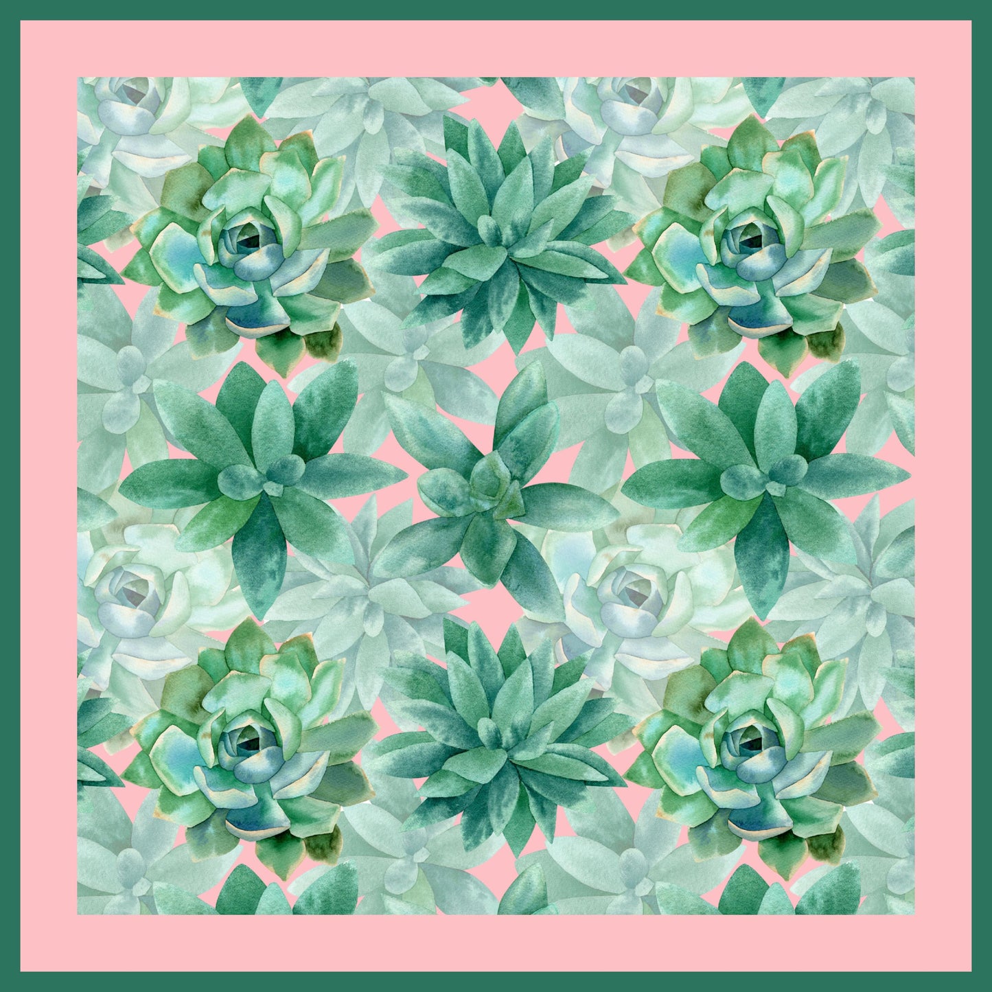 Emerald Pink Floral Mahjong Mat: Mahj Game Tabletop