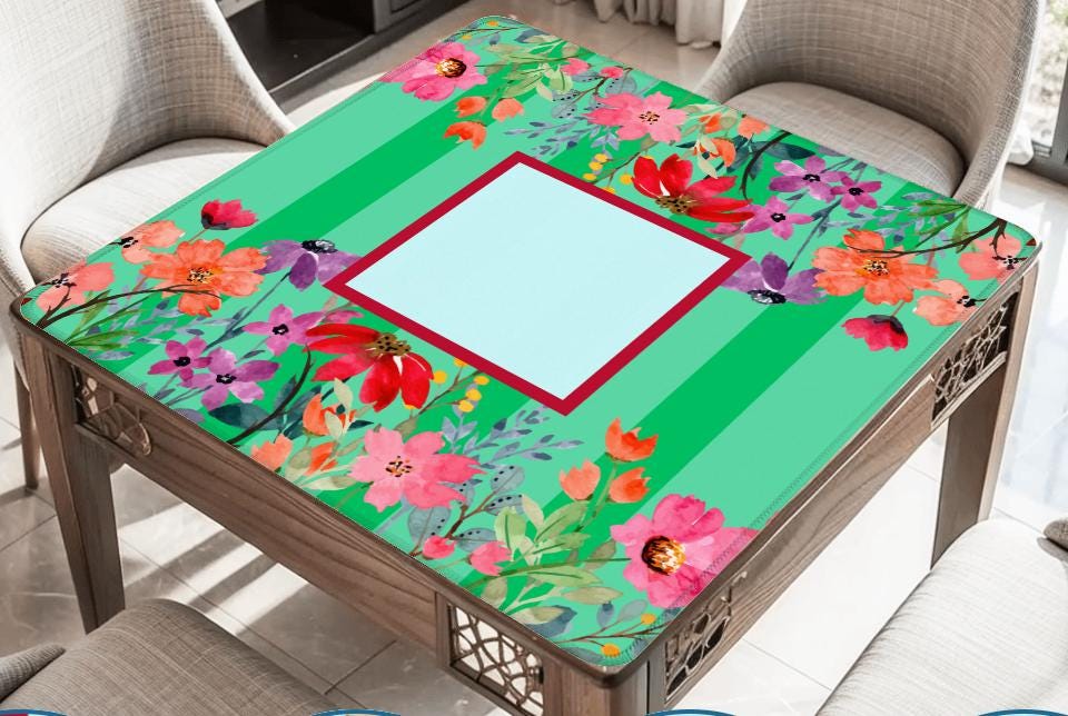 Nantucket Floral Mahjong Mat