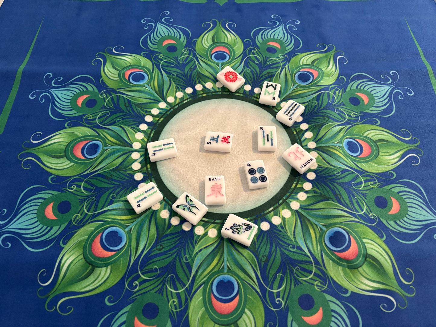 Peacock Circle Mahjong Mat