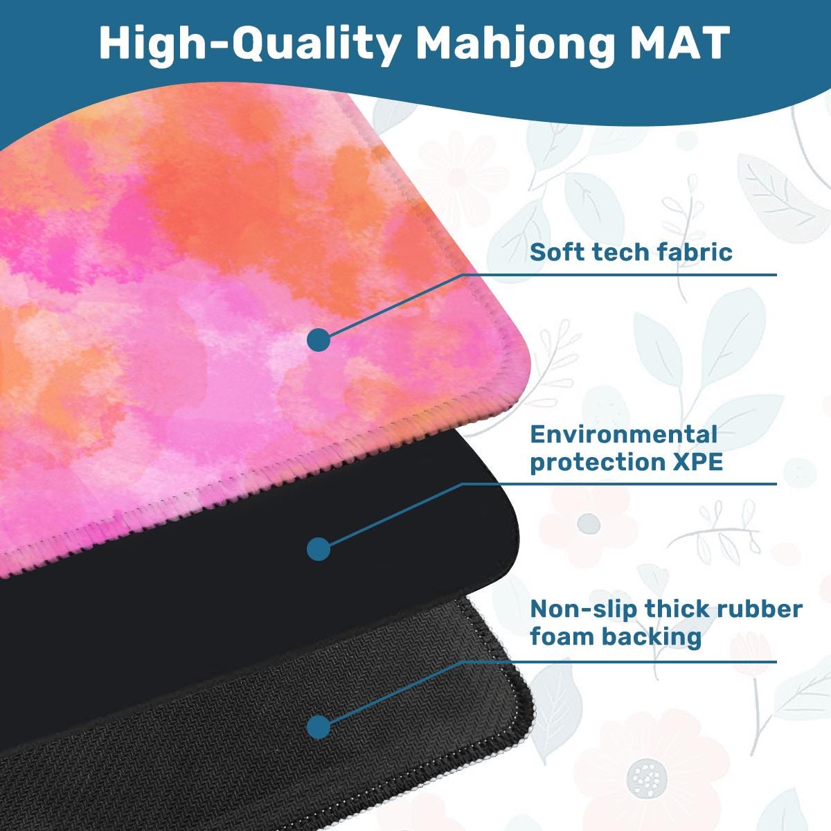 Pink & Orange Tie Dye Mahjong Mat