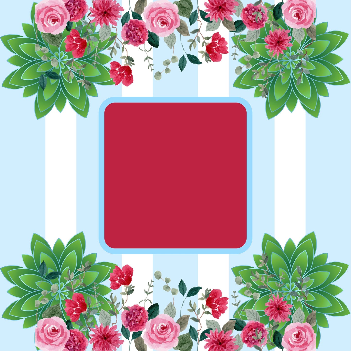 Green and Wine Florals Mahjong Mat: Mahj Game Tabletop (31.5-inch)