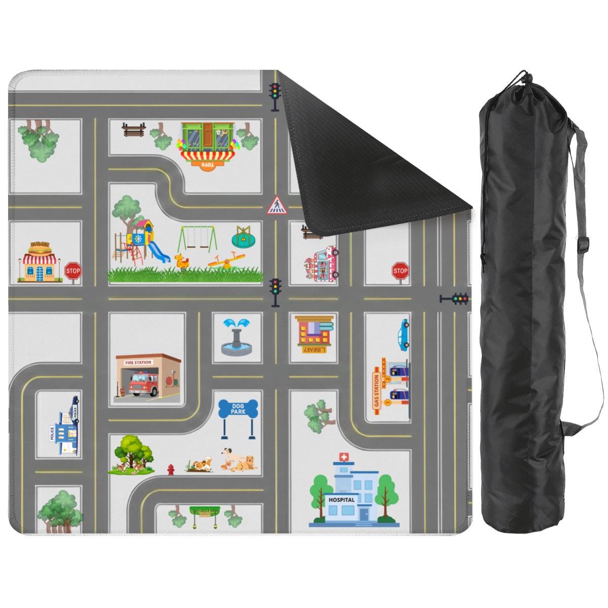 Race Car Neighborhood Game Play Mat Tabletop