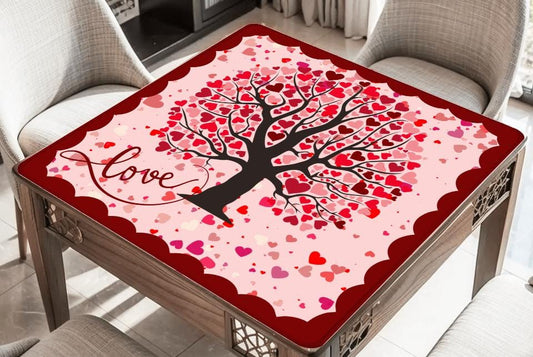 Valentines Day Hearts Mahjong Mat: Mahj Game Tabletop (31.5-inch)