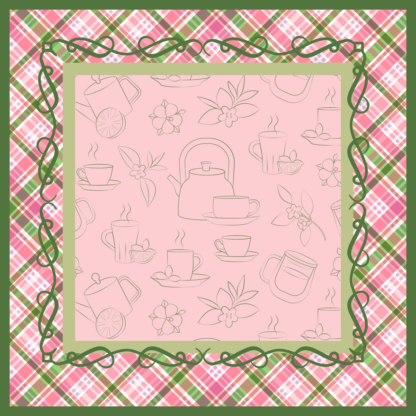 Spill the Tea Plaid Mahjong Mat