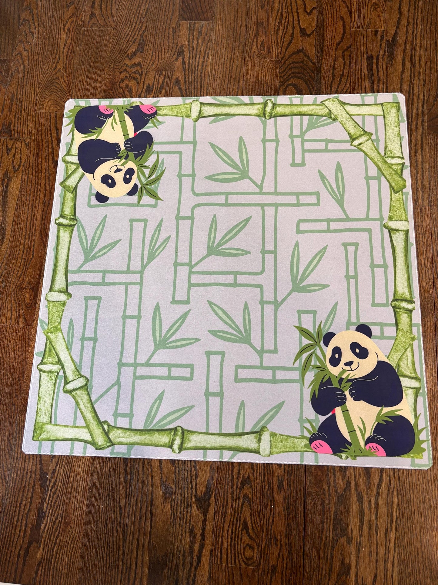 Pandas Mahjong Mat: Mahj Game Tabletop (31.5-inch)