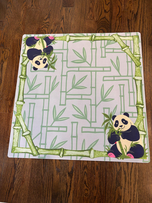 Pandas Mahjong Mat: Mahj Game Tabletop (31.5-inch)