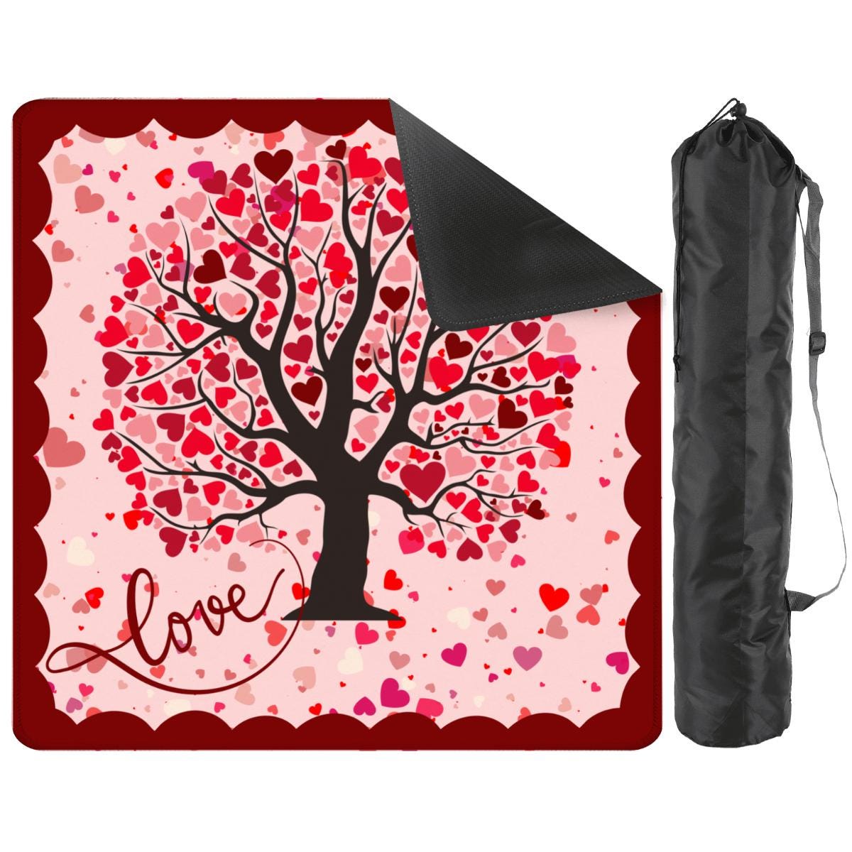 Valentines Day Hearts Mahjong Mat: Mahj Game Tabletop (31.5-inch)