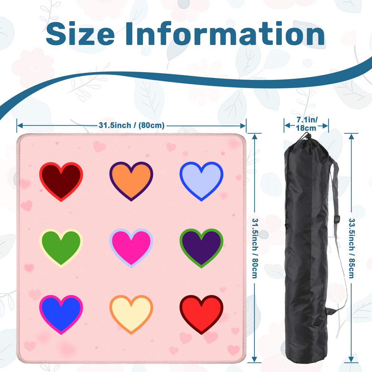 Hearts Outlined Mahjong Mat: Mahj Game Tabletop (31.5-inch)