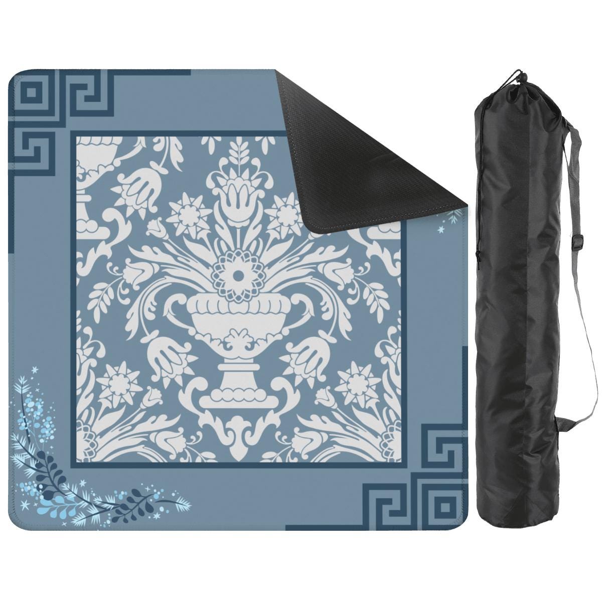 Blue and Gray Calm Mahjong Mat: Mahj Game Tabletop (31.5-inch)