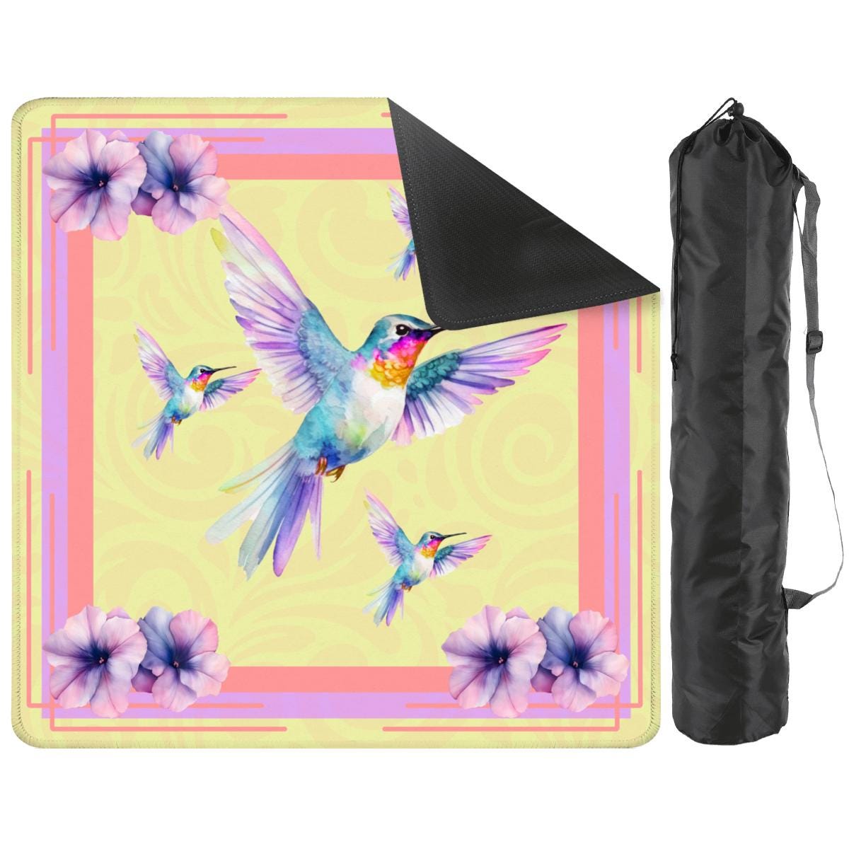 Hummingbird Spring Mahjong Mat: Mahj Game Tabletop (31.5-inch)