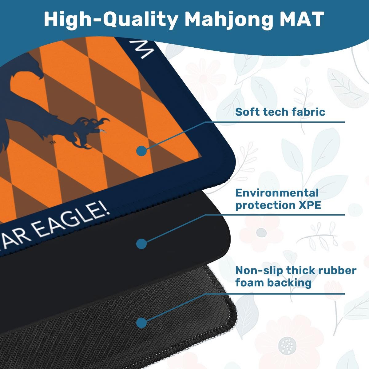 Auburn Eagle Mahjong Mat: Mahj Game Tabletop