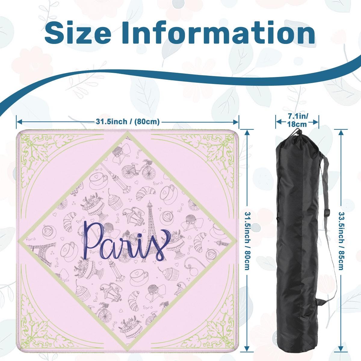 Paris Beauty Mahjong Mat: Mahj Game Tabletop (31.5-inch)