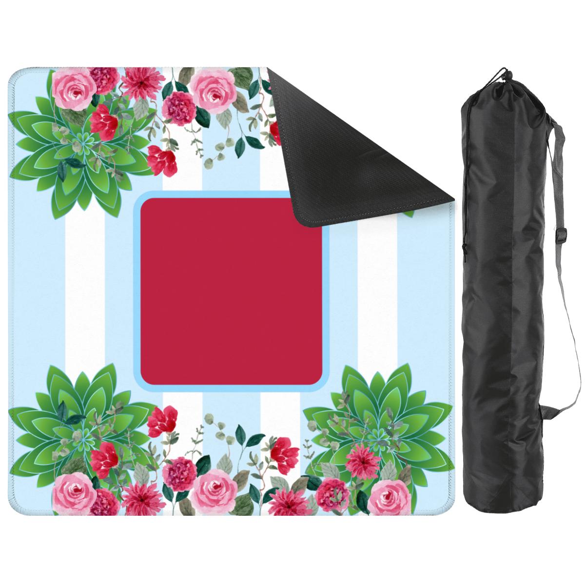 Green and Wine Florals Mahjong Mat: Mahj Game Tabletop (31.5-inch)