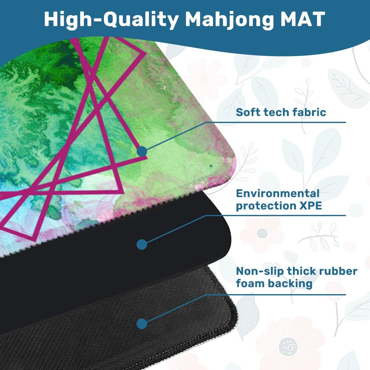 Abstract Mahjong Mat: Mahj Game Tabletop