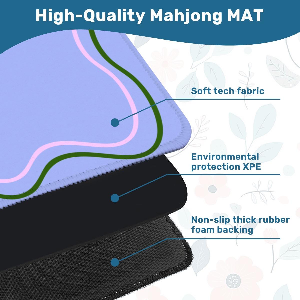 Periwinkle Open Heart Mahjong Mat