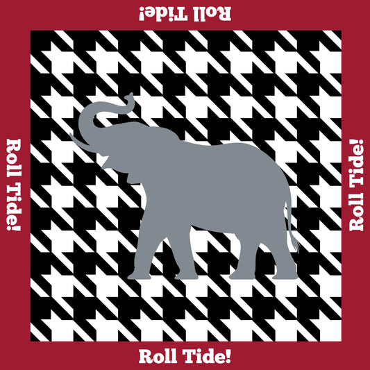 Alabama Elephant Gray or Black Mahjong Mat: Mahj Game Tabletop (31.5-inch)