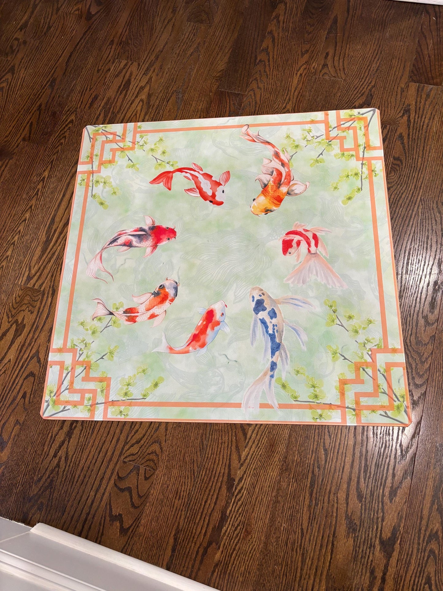 Koi Swimming Mahjong Mat: Mahj Game Tabletop (31.5-inch)