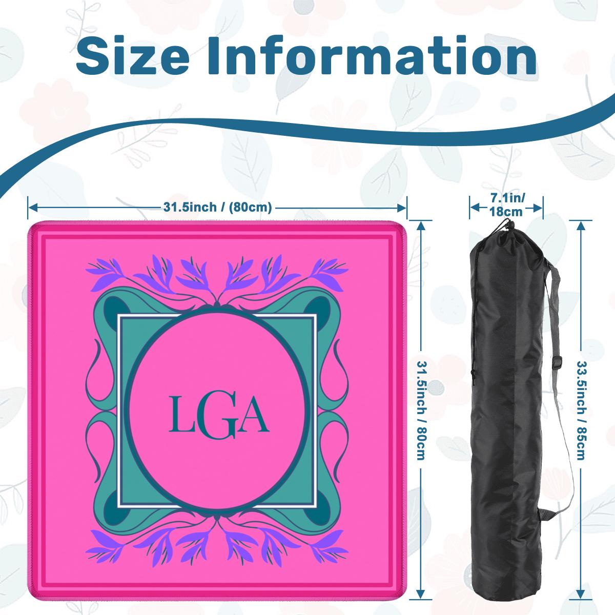 Custom Monogram Mahjong Mat: Mahj Game Tabletop (31.5-inch)