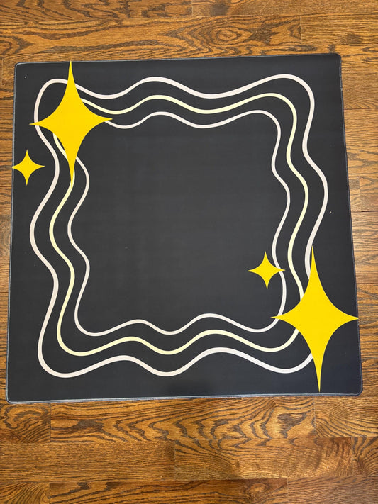 Silver and Gold Pop Mahjong Mat: Multi-Color Floral Mahj Game Tabletop (31.5-inch)