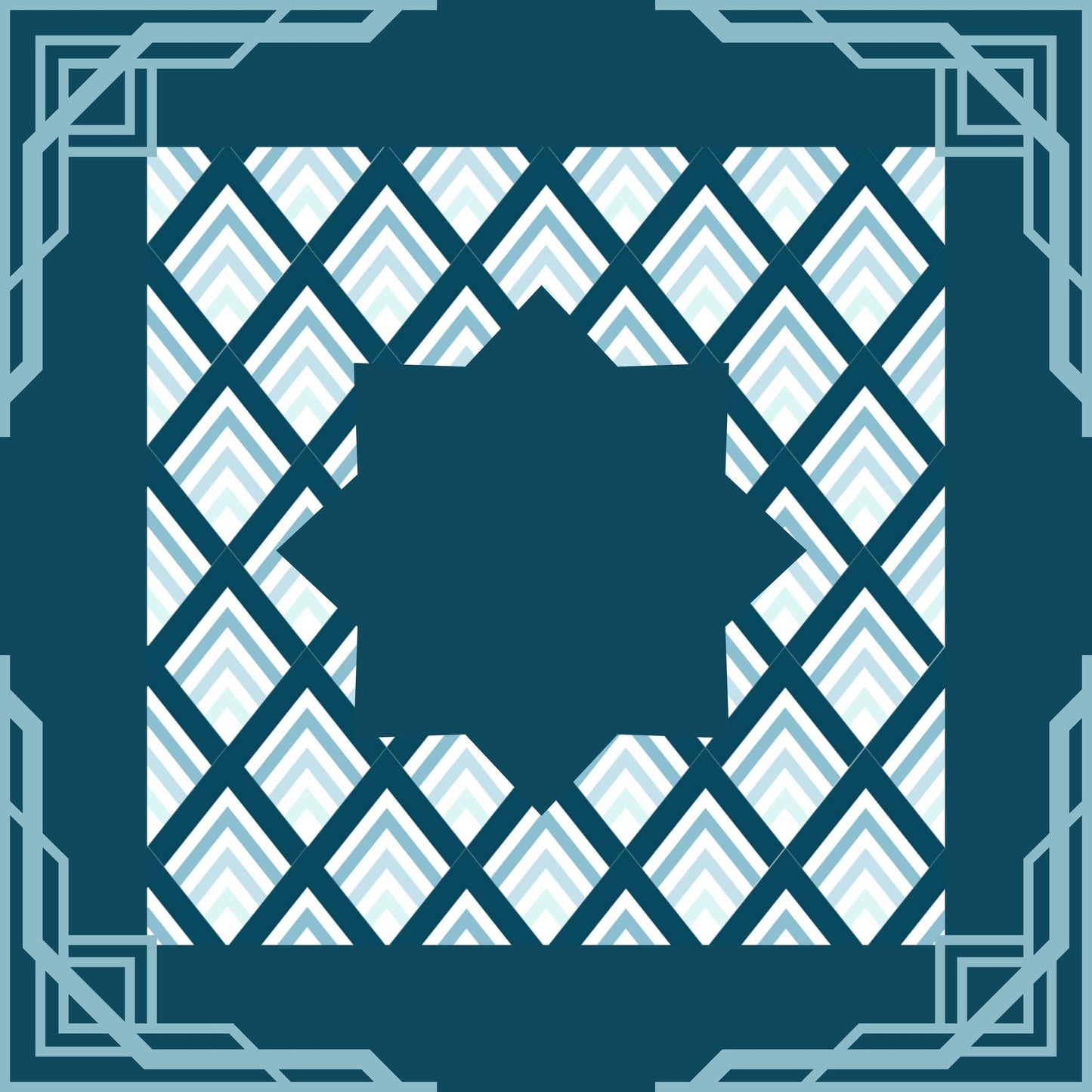 Slate Blue Diamonds Mahjong Mat with Border
