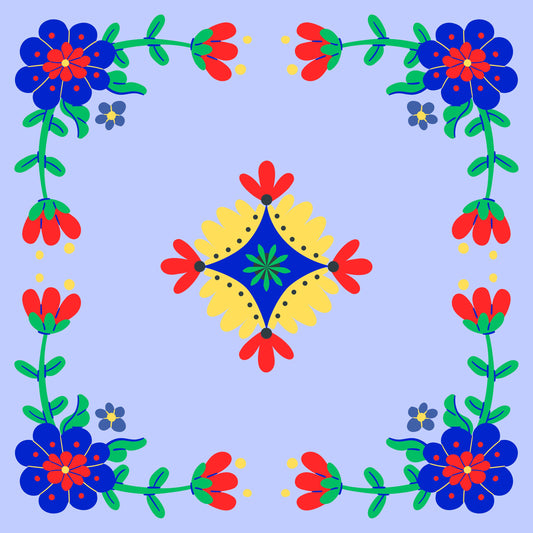 Primary Florals Mahjong Mat
