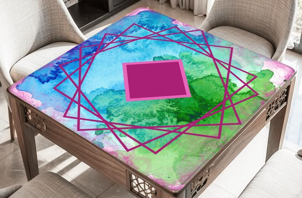 Abstract Mahjong Mat: Mahj Game Tabletop