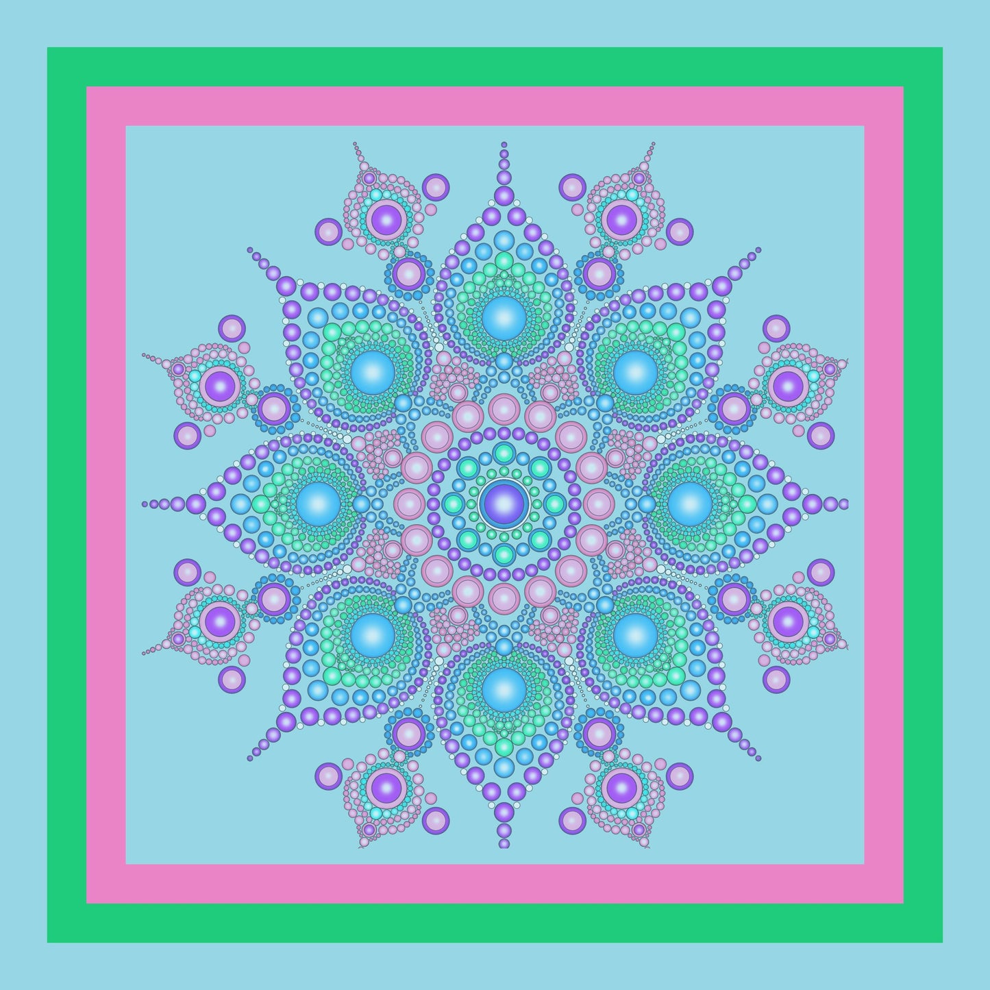 Mandala Beads Mahjong Mat: Mahj Game Tabletop (31.5-inch)