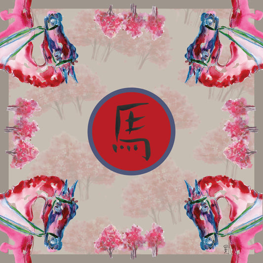 Year of the Horse Artist Collab Mahjong Mat: Mahj Game Tabletop (33-inch)